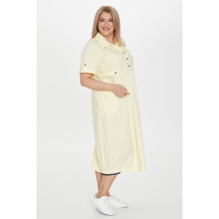 Dress shirt female luxury plus, size 56, yellow color-3