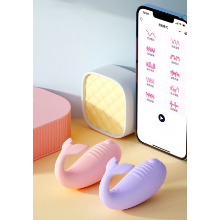 Vibro -yard with clitoral stimulation, G spot, ZU USB, App control, Soft silicone, purple 10619-9