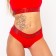 Female set (top with thin straps, panties), red mix, size 44-46