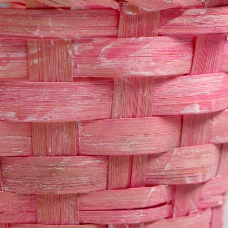 Wicker basket, D13 x H9.5/28cm, bamboo, light pink-4