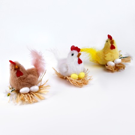 Soft toy "Chicken in the nest", 7 cm, color mix-3