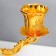Summary Metal for 3 candles "Vine vine" gold 22x7.5x25 cm