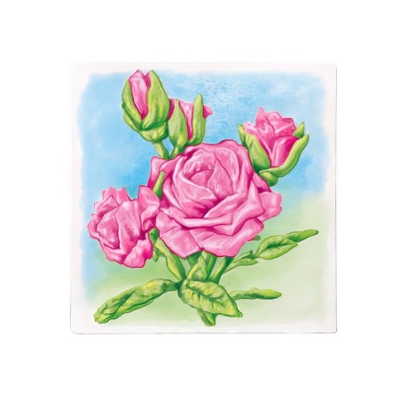 Reusable coloring "Pink roses" 20 × 20 cm-2