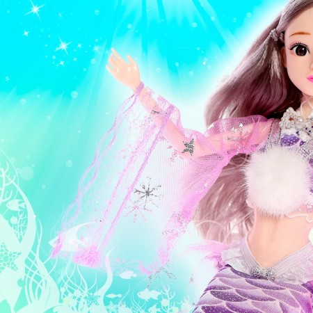 Fairytale doll "Princess Mermaid", purple color-6