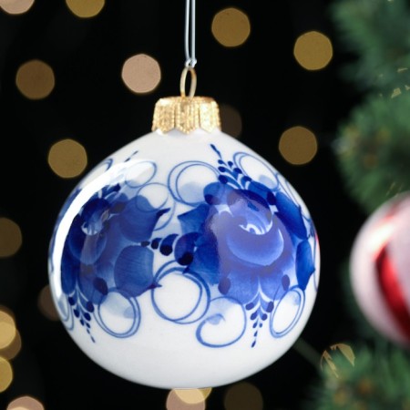 Souvenir on the Christmas tree "ball", d = 7 cm, gzhel