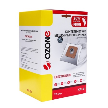 The XXL-01 Ozone bag is synthetic for the vacuum cleaner, 12 pcs + 2 microfilters