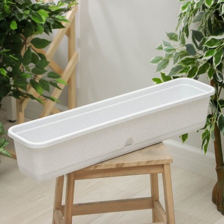 Balcony box with pallet, 80 cm, marble color-1