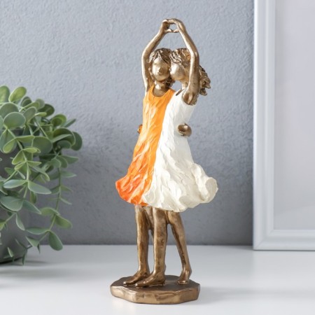 Polystone souvenir "Two sisters" bronze, orange-white 10.5x6.5x21.5 cm-3
