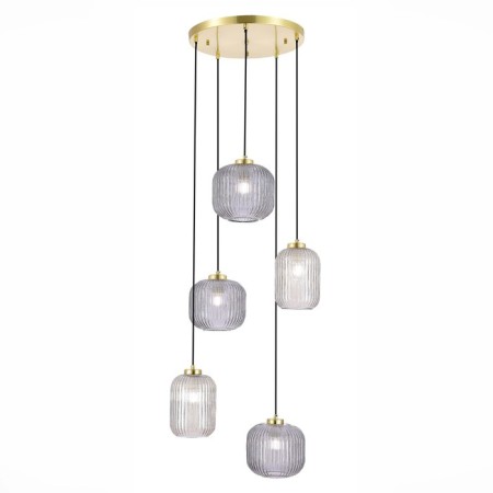 Suspension lamp ST LUCE. SL1154.303.05. Gran. 5x60 watts, E27, 52.5x52.5 cm, brass color-5