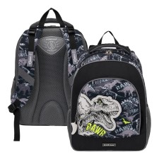School backpack Erich Krause Ergoline 15l, 39 x 28 x 14 cm, ergonomic back, Dinosaur Park 51606