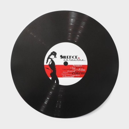 Serving napkin on the table “Vinyl plate”, d = 38 cm, black color-4
