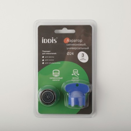IDDIS 996S24A3SM, external thread, d = 24 mm, silicone, stainless steel, chrome-6