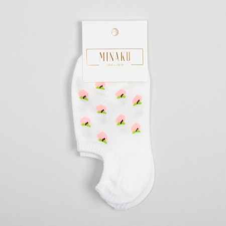 Women's socks minku "peaches", white color, size 36-39 (23-25 ​​cm)-2