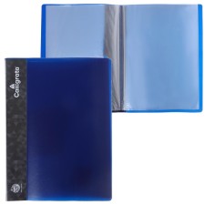 Folder with 10 A4, 500 μm inserts, calligrata, pocket on the spine, blueberry