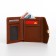 Women's wallet on the button, brown color