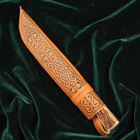 Knife Pchak Sharhon, handle from a horn of a small roar, a guard with an engraving-8
