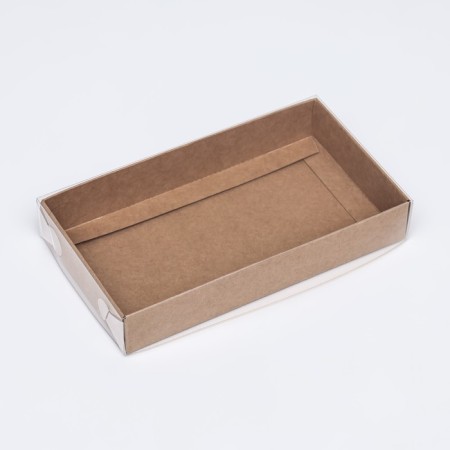 Confectionery packaging, craft with PVC lid, 18 x 10 x 3 cm-1