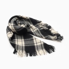 Women's scarf, black color, size 75x75 cm