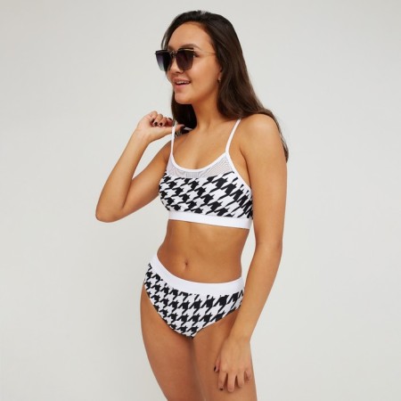 Swimsuit female separate minku color white/black, size 48-1