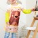Apron children's apron with Ethel Overforders "Bear", 49 x 39 cm
