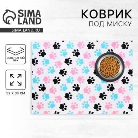 Rug for a bowl “dark paws”, 52x38x0.3cm