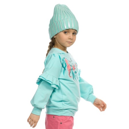 Sweatshirt for girls, height 92 cm, turquoise color-4
