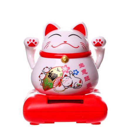 Plastic pendulum from the solar battery "Cat Mani-Neko with fan" 8.5x7x7 cm-6