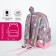 Baby backpack on lightning, external pocket, reflective strip, gray/pink color