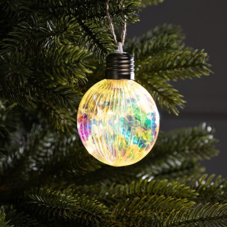 Christmas ball "retro ball" 8x10.5 cm, 5 LED, LR44x3 (in the set), glow warm white