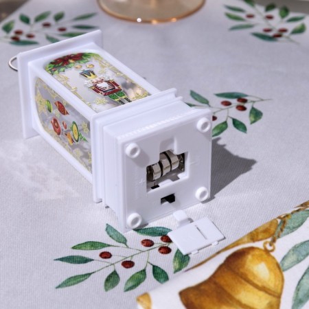LED figure "White Lantern with a Nutcracker" 5 × 12 × 5 cm, plastic, batteries AG13x3, glow warm white-2