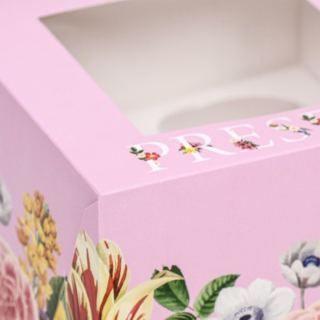 Box for 4 cupcakes with a window, "Present", 16 x 16 x 10 cm-3