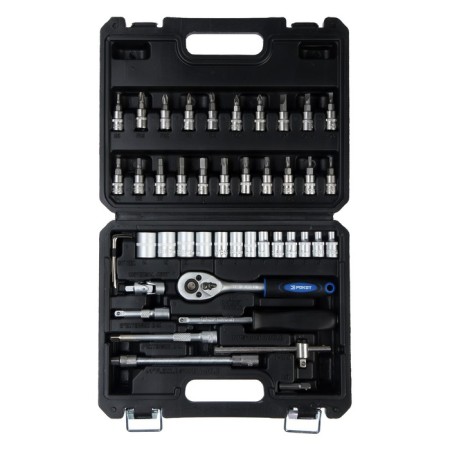 Set of bit and end heads Rokot, 736-125, with pages and adapters, 1/4 ", 46 items-1