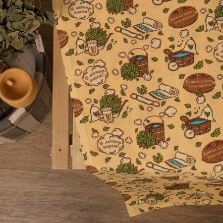 Bath sheet "with light steam" 150x180 cm, cotton waffle leaf-1