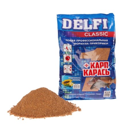 Bait DELFI CLASSIC, Carp Caras, Sunflower, Vanilla, 800 g