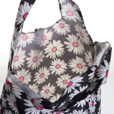 Household bag on the button, folding, black/white color-2
