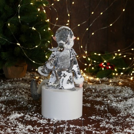 New Year's Jester "in a brilliant suit" 40 cm, silver-2
