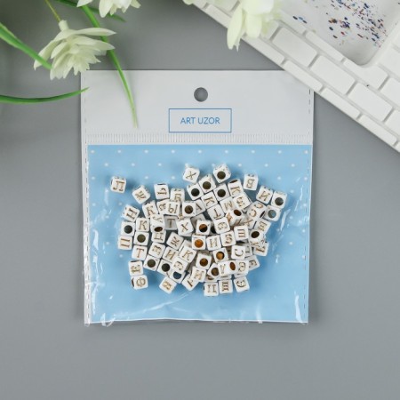 Beads for creativity plastic "Letters on the cube" set of 20 g, mix 0.6x0.6 cm-3