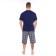 Kit (T -shirt/shorts) male, blue color/cage, size 68