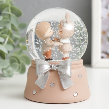 Souvenir Polystone Water Ball Light "Kids - First Love" Mix D = 6.5 cm 9.5x7x7 cm-6