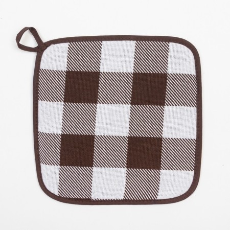 Set of kitchen shade "Cell": mittens 20x27 cm, take 19x19 cm, 100% cotton-3