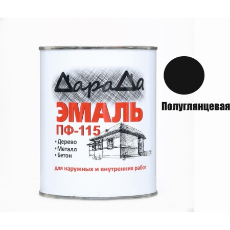 Enamel (Darada) PF-115 (GOST) Black 0.8 kg-1