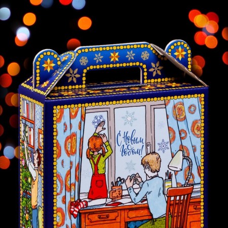Gift box "Retro New Year" 16.8 x 7 x 25 cm-4