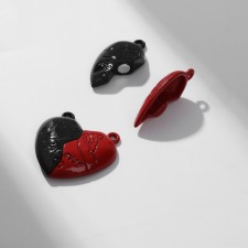 Magnetic “Heart” castle forever (set 2 pcs.), The color is red-black