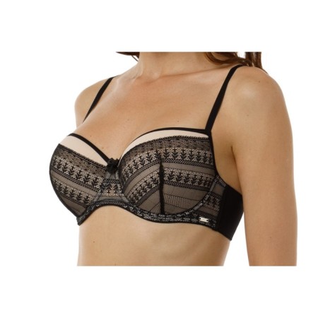 Women's bras of Lengy, size 75G, black color with silver peon