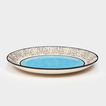 Ceramic plate "Persia", flat, 25 cm, blue, 1 variety, Iran-1