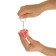 Square “heart”, on a key fob, color mix