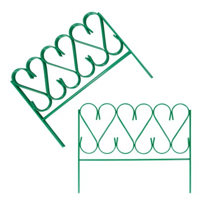 Decorative fence, 54 × 340 cm, 5 sections, metal, green, "elegant"-7