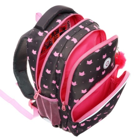 School backpack, 40 x 27 x 20 cm, Grizzly 360, ergonomic back, laptop compartment, gray RG-360-5_2-7