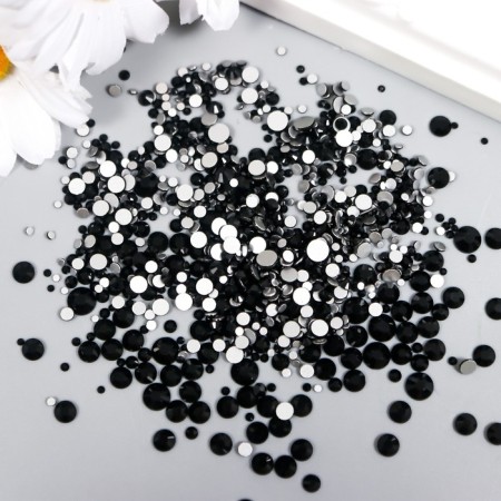 Decor for creativity Glass "Rhubates truncated cone. Black" D = 1.5-6.5 mm set 1000 pcs