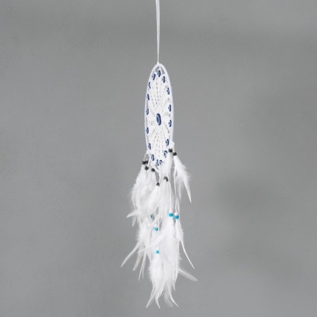 Dreams of Dreams from the evil eye "White Sun" with feathers 22x60 cm-2